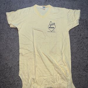 VTG 1958 Snoopy Woodstock Peanuts Raglan T-shirt Womens Yellow Artex USA